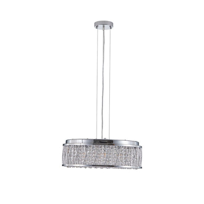 Silver Seven Light Metal Chandelier With Silver Shades
