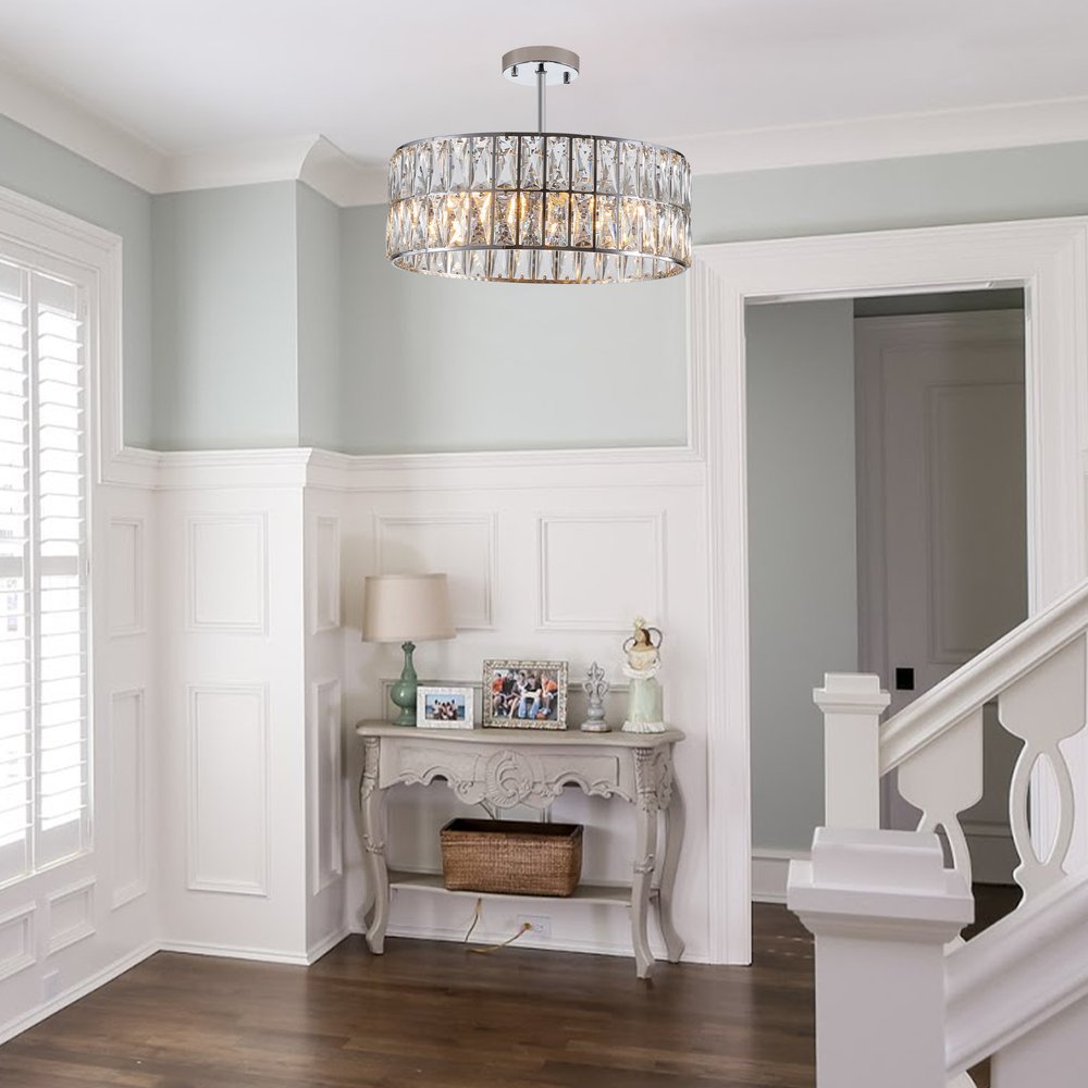 Silver Chandelier Metal Ceiling Light