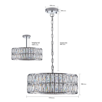 Silver Chandelier Metal Ceiling Light