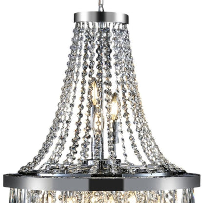 Amber Ten Light Metal Chandelier With Amber Shades