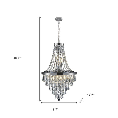 Amber Ten Light Metal Chandelier With Amber Shades