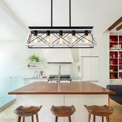 White Five Light Metal Chandelier With White Shades