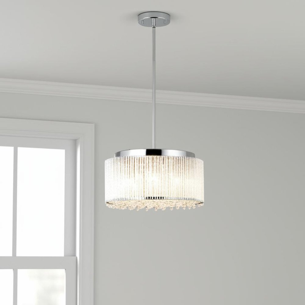 Clear Seven Light Crystal Chandelier With Clear Shades