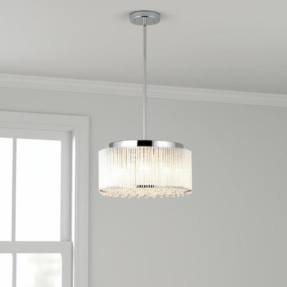 Clear Seven Light Crystal Chandelier With Clear Shades
