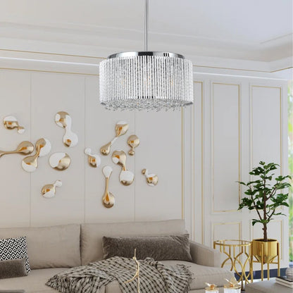 Clear Seven Light Crystal Chandelier With Clear Shades