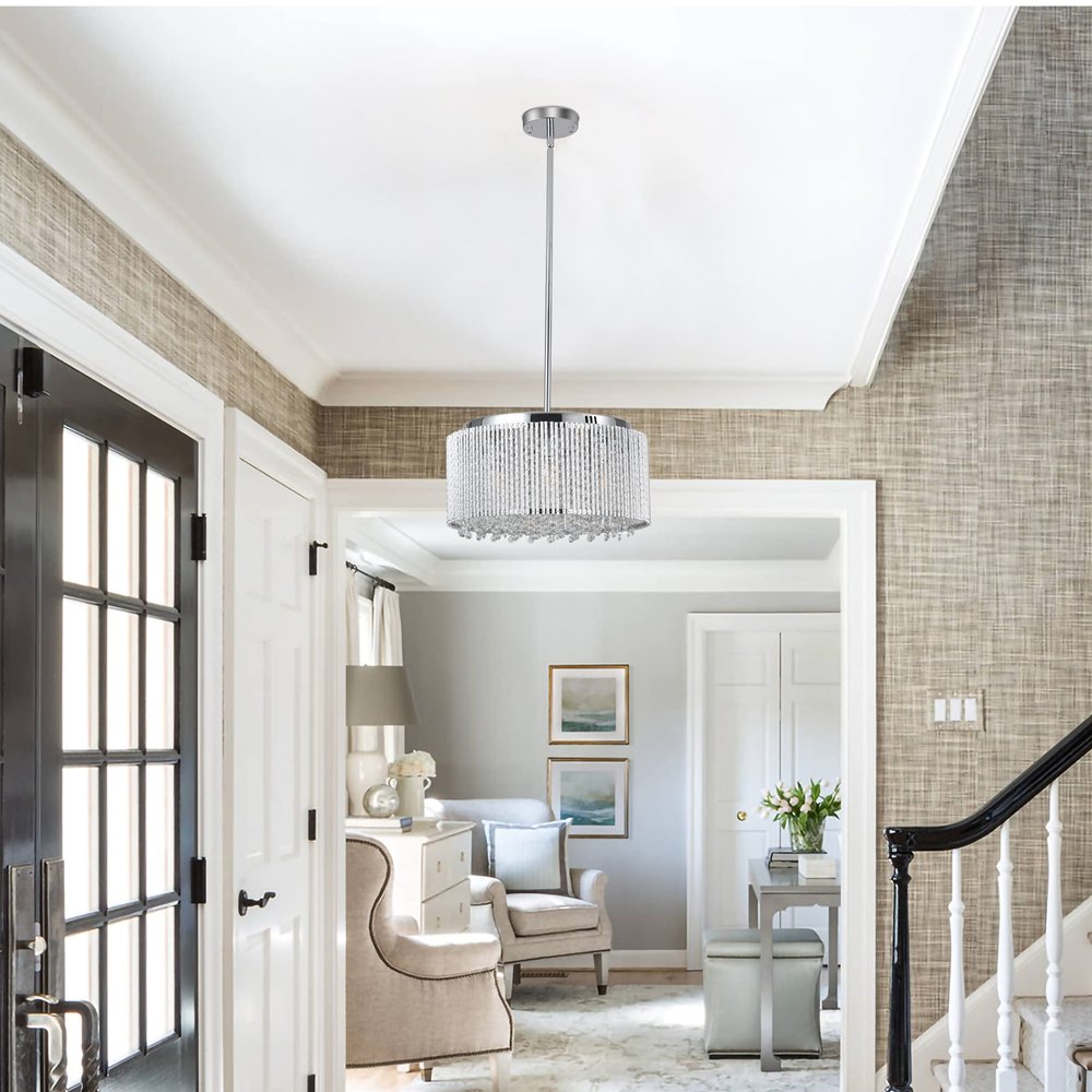 Clear Seven Light Crystal Chandelier With Clear Shades