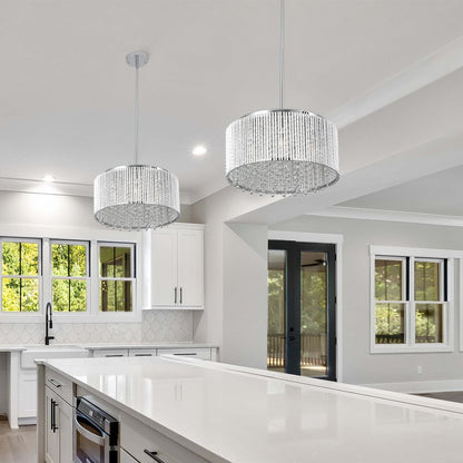 Clear Seven Light Crystal Chandelier With Clear Shades