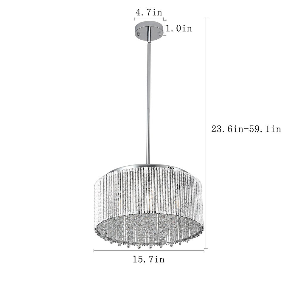 Clear Seven Light Crystal Chandelier With Clear Shades