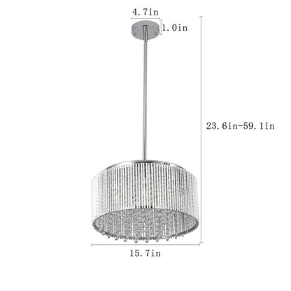 Clear Seven Light Crystal Chandelier With Clear Shades