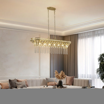 Clear Eight Light Crystal Chandelier With Clear Shades