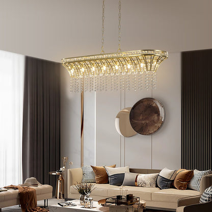 Clear Eight Light Crystal Chandelier With Clear Shades