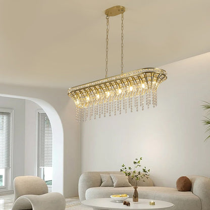 Clear Eight Light Crystal Chandelier With Clear Shades