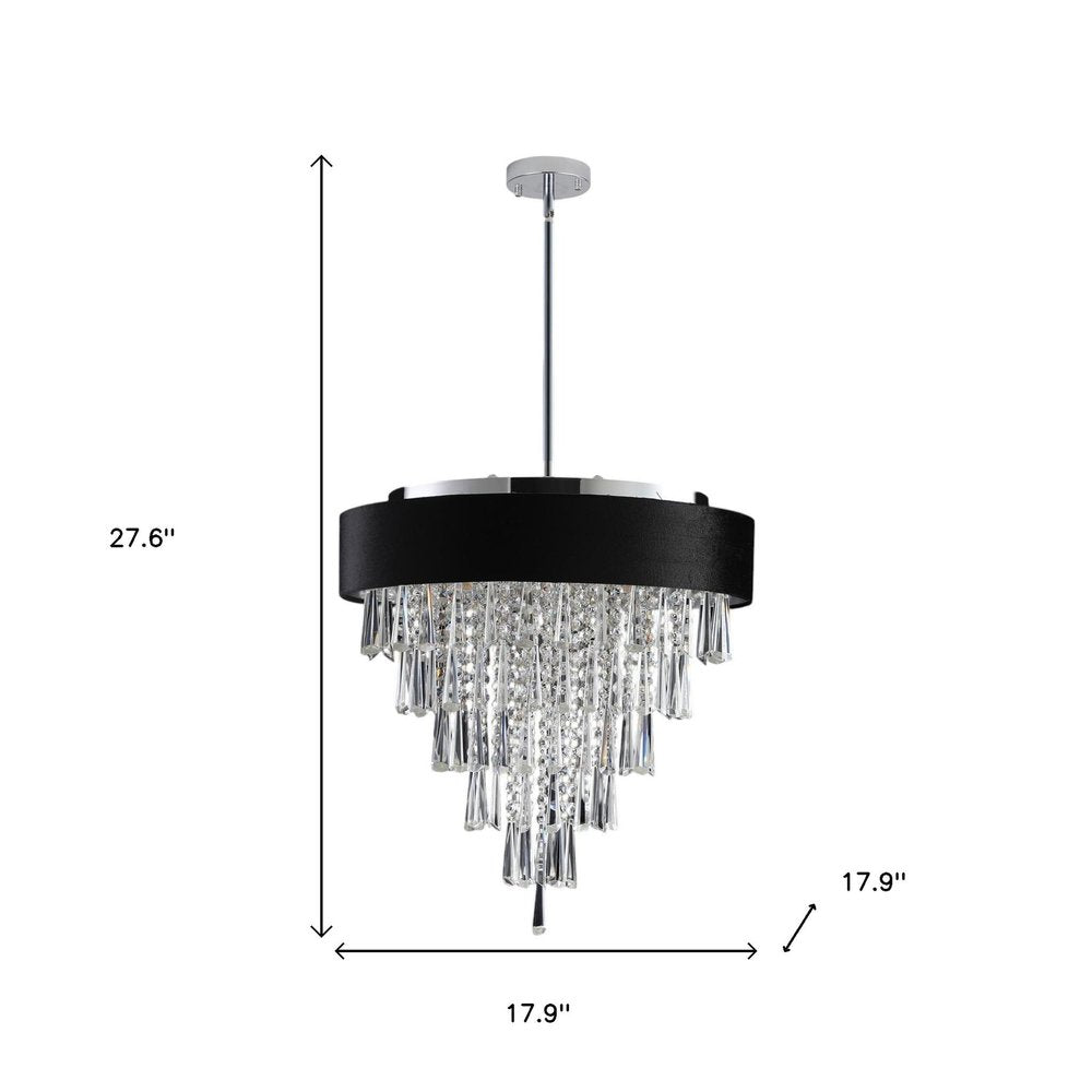 Clear Five Light Crystal Chandelier With Clear Shades