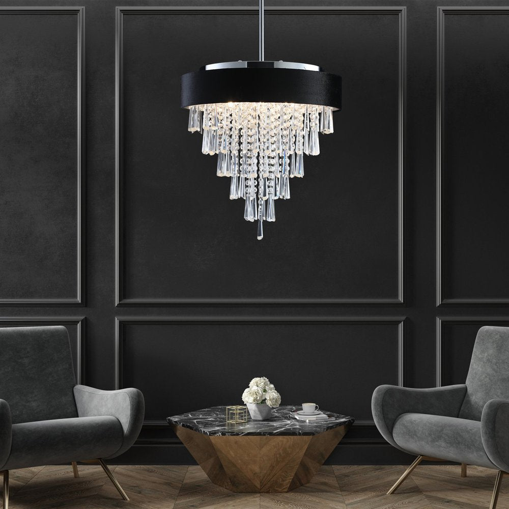 Clear Five Light Crystal Chandelier With Clear Shades