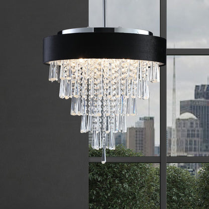 Clear Five Light Crystal Chandelier With Clear Shades