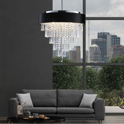Clear Five Light Crystal Chandelier With Clear Shades