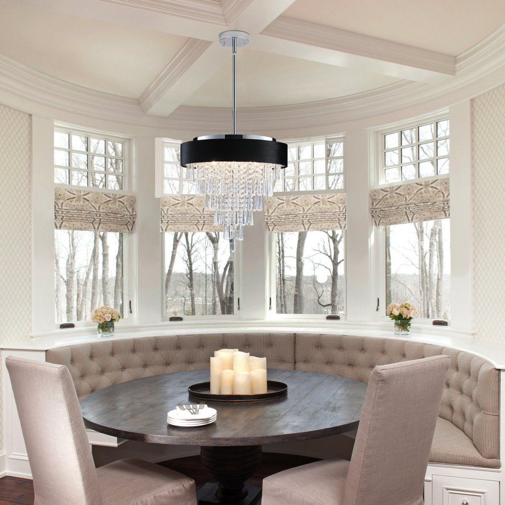 Clear Five Light Crystal Chandelier With Clear Shades
