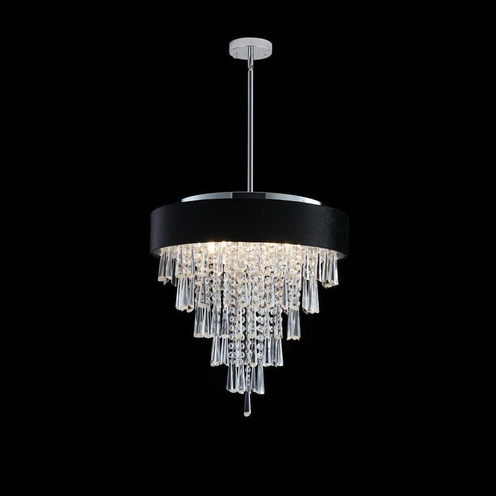 Clear Five Light Crystal Chandelier With Clear Shades