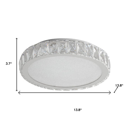 Clear Crystal Flush Chandelier With Clear Shades