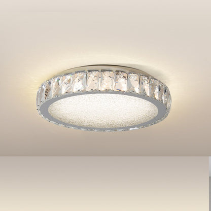 Clear Crystal Flush Chandelier With Clear Shades