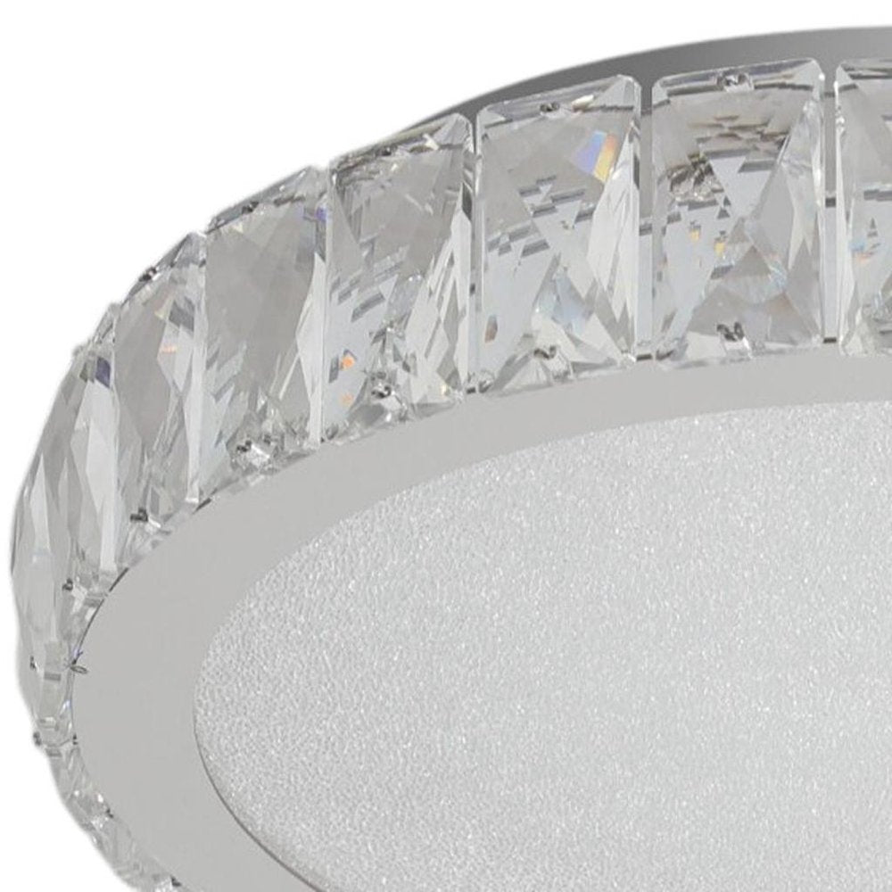 Clear Crystal Flush Chandelier With Clear Shades