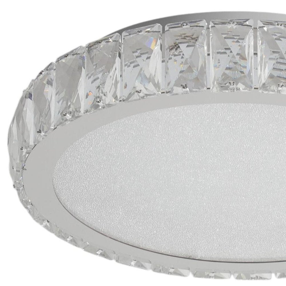 Clear Crystal Flush Chandelier With Clear Shades