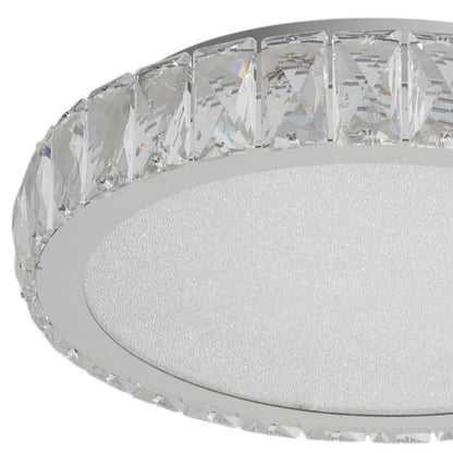 Clear Crystal Flush Chandelier With Clear Shades