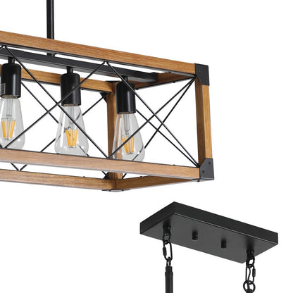 Brown Five Light Metal Chandelier With Brown Shades