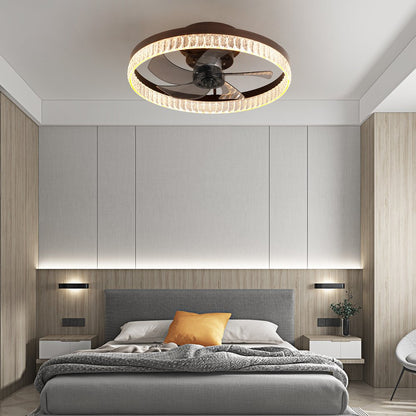 Brown Metal Smart Enabled Semi-Flush Chandelier With Brown Shades