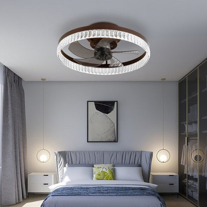 Brown Metal Smart Enabled Semi-Flush Chandelier With Brown Shades