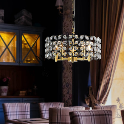 Clear Five Light Crystal Chandelier With Clear Shades