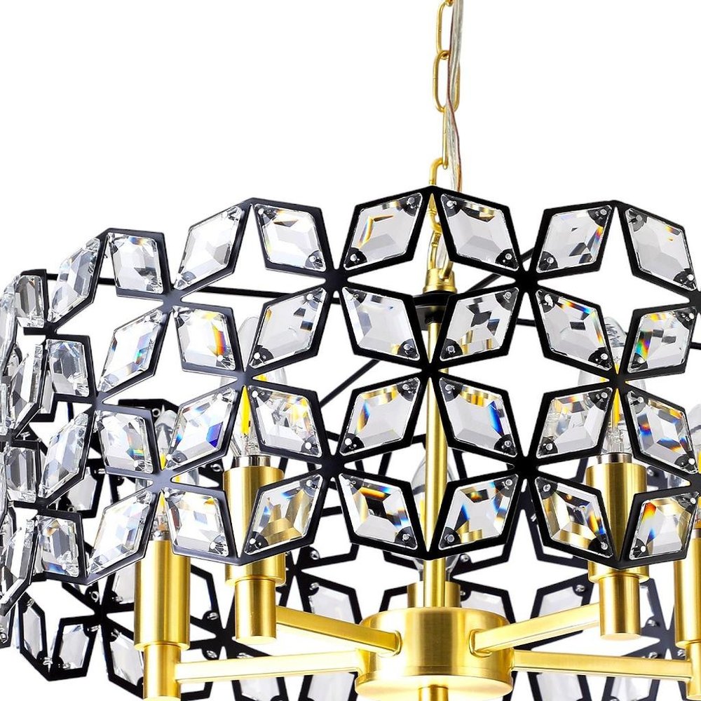 Clear Five Light Crystal Chandelier With Clear Shades