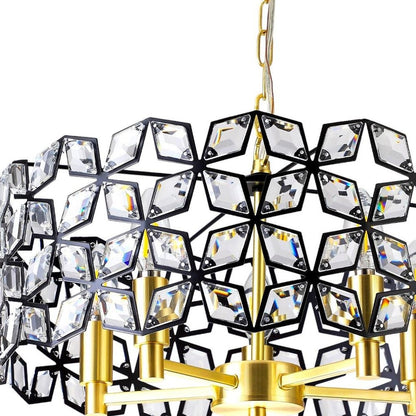 Clear Five Light Crystal Chandelier With Clear Shades