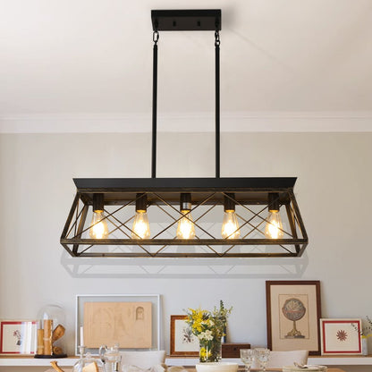Gold and Black Chandelier Metal Ceiling Light