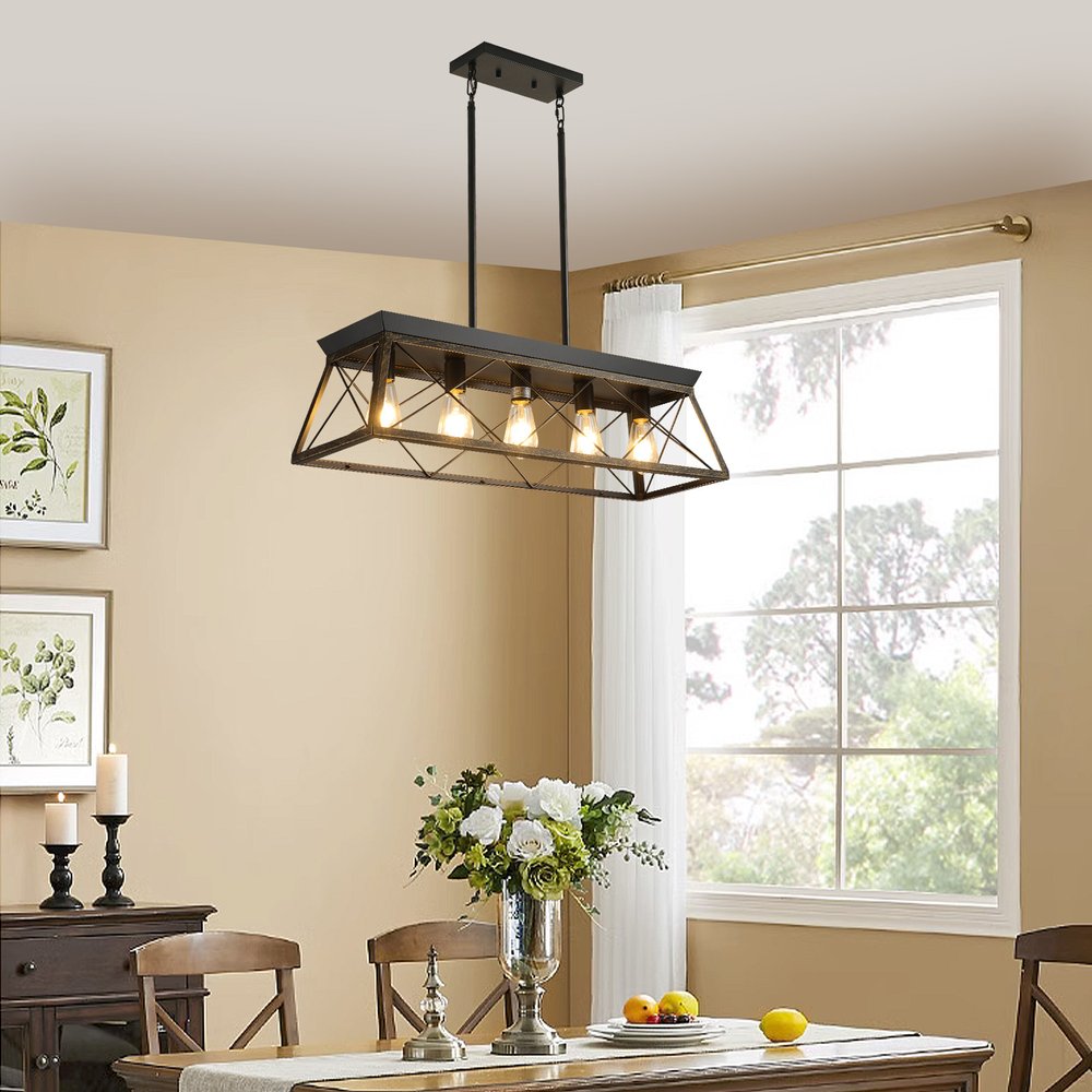 Gold and Black Chandelier Metal Ceiling Light