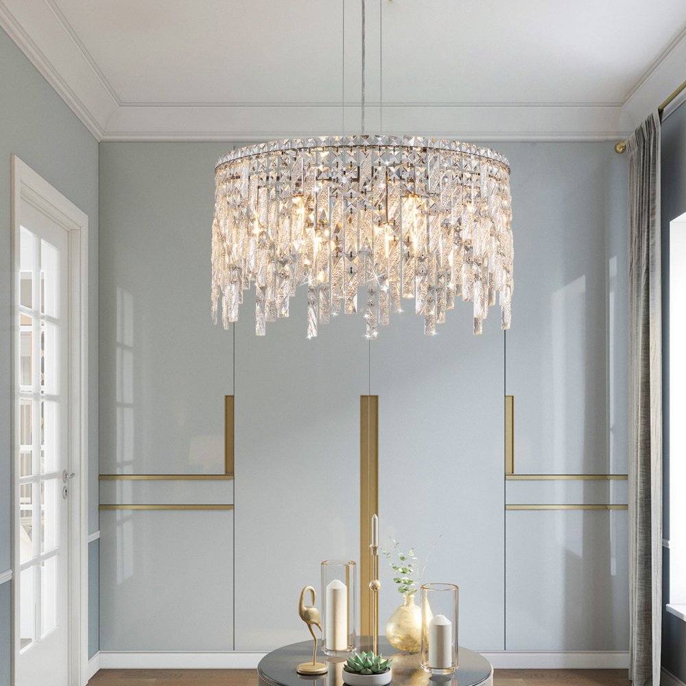Silver Chandelier Metal Ceiling Light