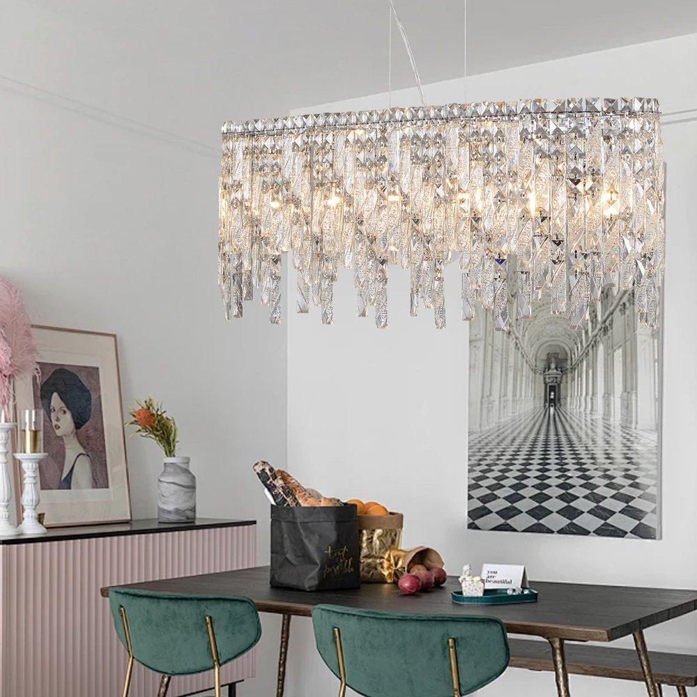Silver Chandelier Metal Ceiling Light