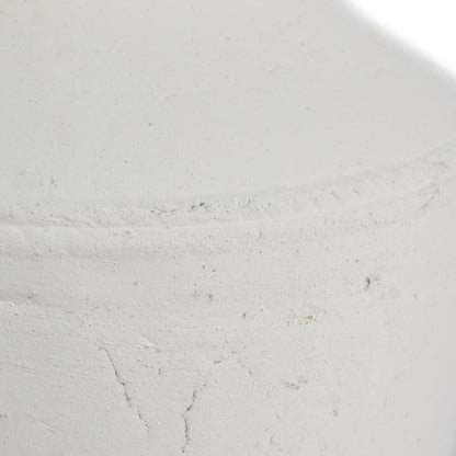 16" White Terracotta Round Jug Vase