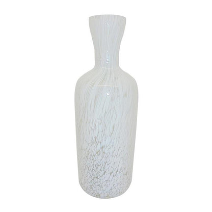 12" Opal Swirl Art Glass Cylinder Table Vase
