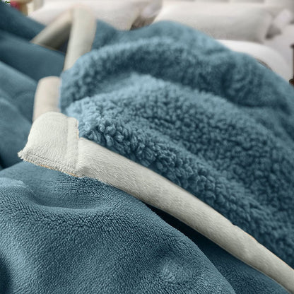 79" X 87" Blue Flannel Woven Throw Blanket