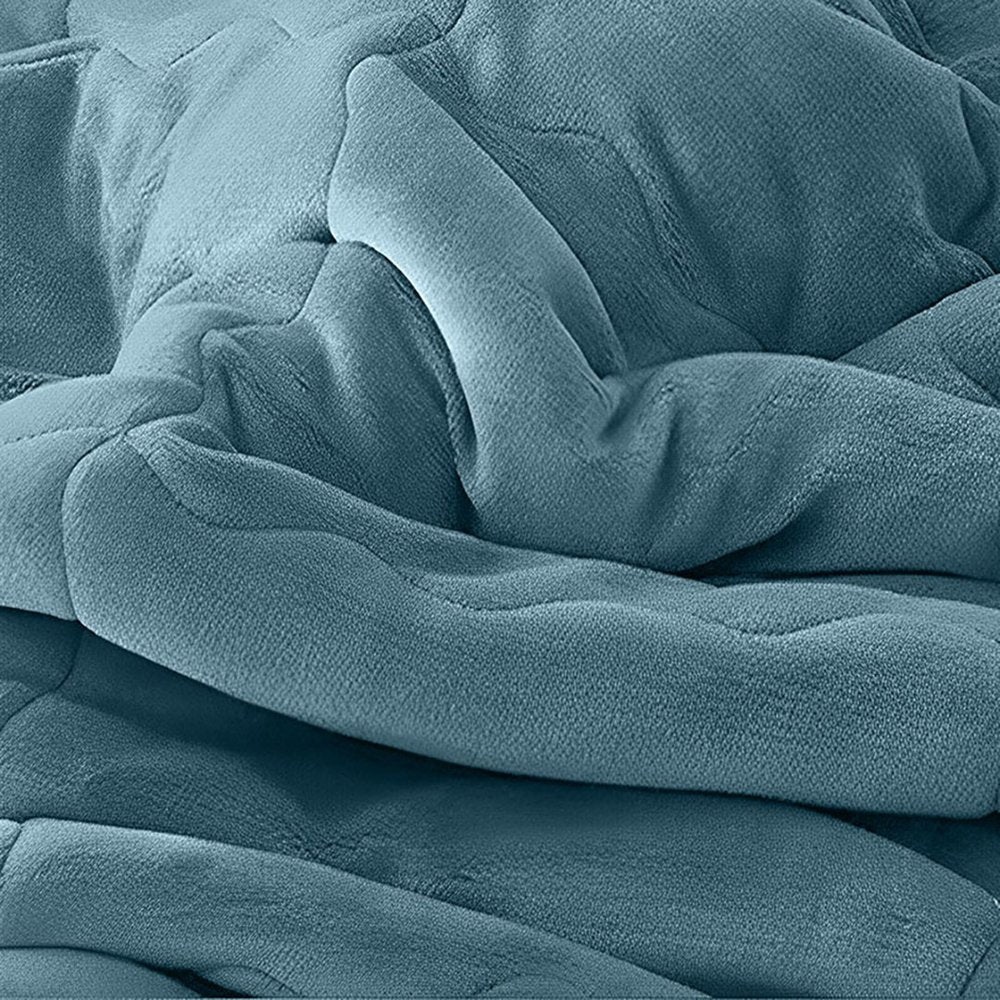 79" X 87" Blue Flannel Woven Throw Blanket