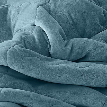 79" X 87" Blue Flannel Woven Throw Blanket