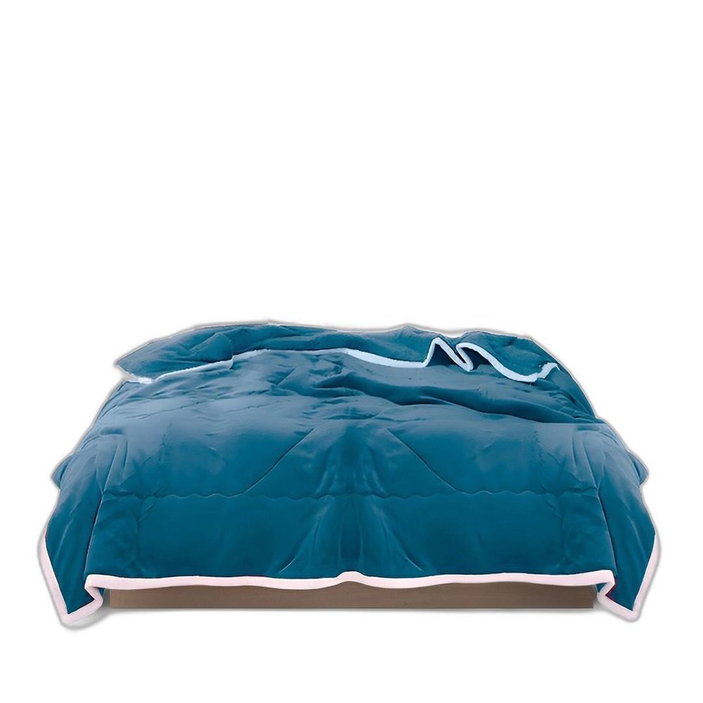 79" X 87" Blue Flannel Woven Throw Blanket