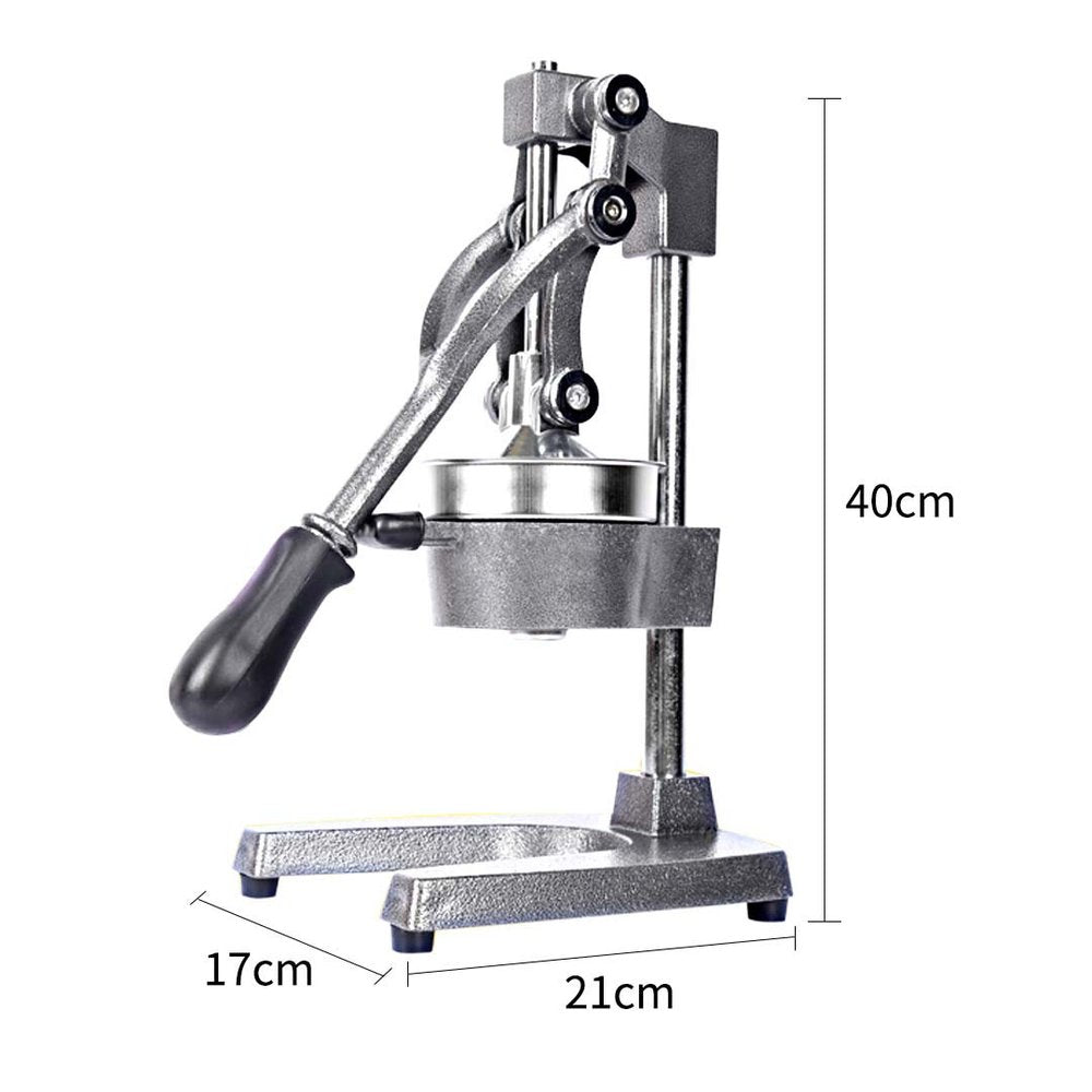 7" Black And Silver Stainless Steel Manual Juicer