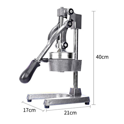 7" Black And Silver Stainless Steel Manual Juicer