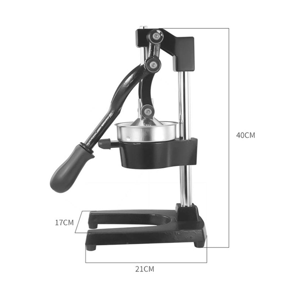 7" Black And Silver Stainless Steel Manual Juicer