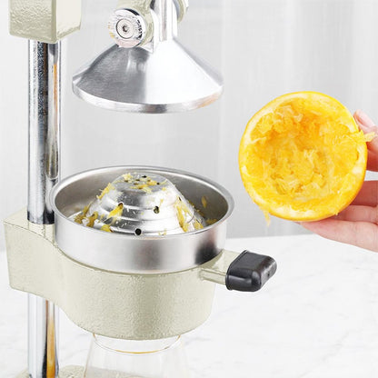 7" White Black And Silver Stainless Steel Manual Juicer
