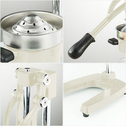 7" White Black And Silver Stainless Steel Manual Juicer