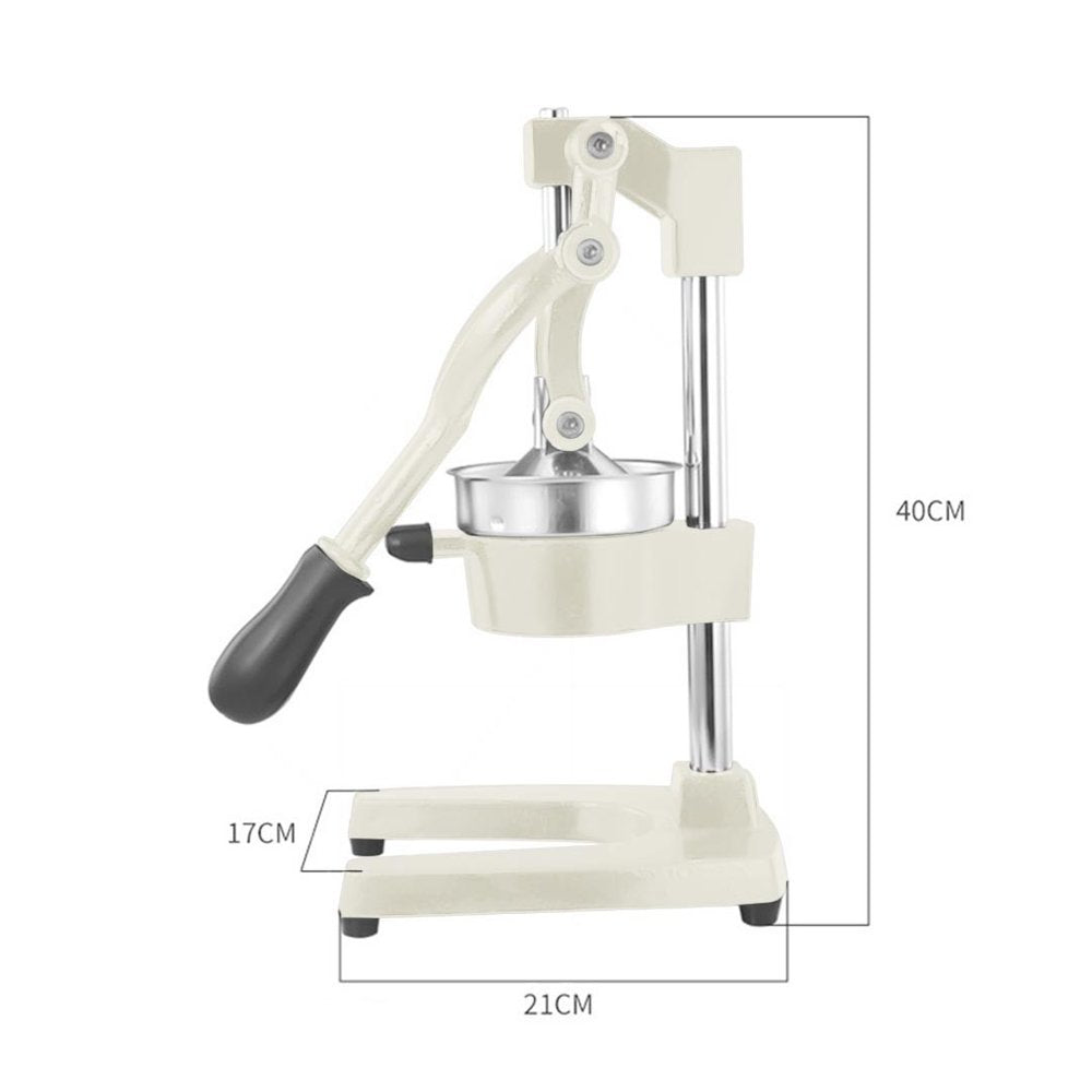 7" White Black And Silver Stainless Steel Manual Juicer