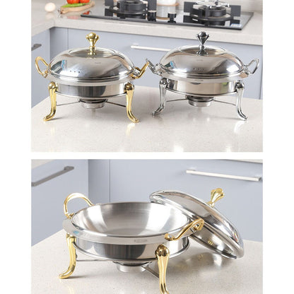 11" Silver Stainless Steel Chafing Dish With Stand